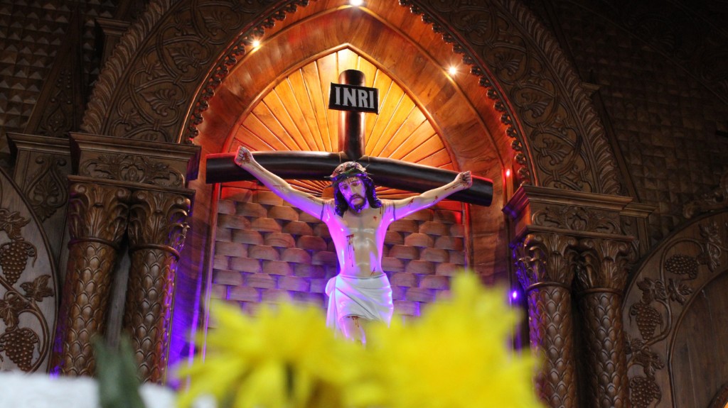 The crucifix in the sanctuary of St Luke's Church, Defence Colony